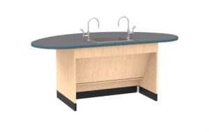 Axis Workstation, Ada Sink Unit, Locking Doors, Loose Subbase, Toekick On Front Edge, 1.25 Inch Plam Tops, 34in H