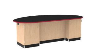 Axis Workstation, Open Cabinet With A Hinge Left And Hinge Right Cabinet, Locking Doors, Integral Subbase, 1.25 Inch Chemarmor Tops, 30in H