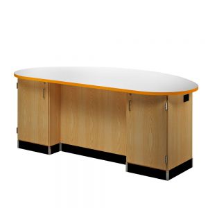 Axis Workstation, Open Cabinet With A Hinge Left And Hinge Right Cabinet, Locking Doors, Integral Subbase, 1.25 Inch Plam Tops, 30in H