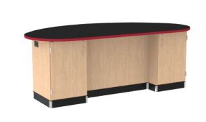 Axis Workstation, Open Cabinet With A Hinge Left And Hinge Right Cabinet, Locking Doors, Integral Subbase, 1.25 Inch Chemarmor Tops, 34in H