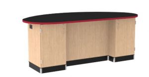 Axis Workstation, Open Cabinet With A Hinge Left And Hinge Right Cabinet, Locking Doors, Integral Subbase, 1.25 Inch Chemarmor Tops, 36in H