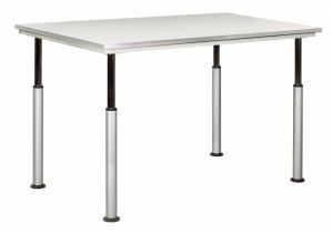 Adjustable Leg Table With Grey Glace Top, 60"W x 42"D x 28"H