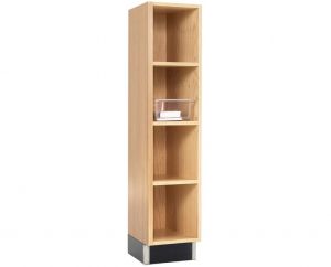 Cubby Cabinet, 54 High X 12.5 Wide X 15 Deep, Plywood, 3 Black Adjustable Shelves,oak