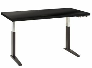 Hi-Lo Adjustable Table With Crank, Epoxy Resin Top, 72"W x 30"D x 28-48"H, Metal
