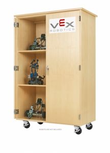 Mobile Robotics Cabinet, Robot Compartment Storage Maple, 44"W x 24"D x 68"H