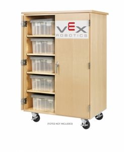 Mobile Robotics Storage Cabinet, Maple, 36"W x 24"D x 53"H