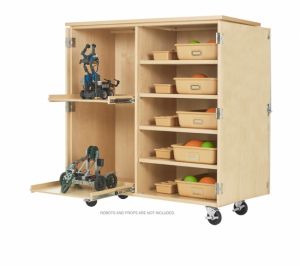 Mobile Robotics Storage Cabinet, Maple, 50"w X 24"d X 53"h