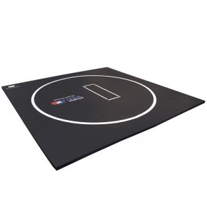 Connect-Roll  Wresting Mat with circle & starting marks Smooth Surface 10'x10' x 1 1/4 Black