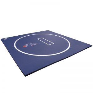 Flexl-connect Wresting Mat With Circle & Starting Marks Smooth Surface 10'x10' X 1 1/4 Navy