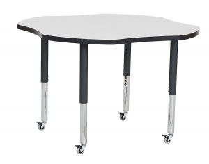 48" X 48" Clover Dry-erase Activity Table With Adjustable Super Legs - White/black