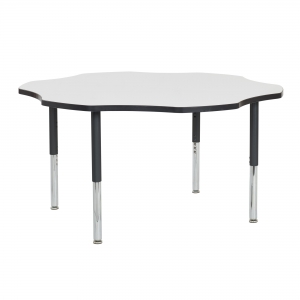 60" X 60" Flower Dry-erase Activity Table With Adjustable Super Legs - White/black