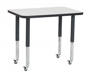 24" X 36" Rectangle Dry-erase Activity Table With Adjustable Super Legs - White/black