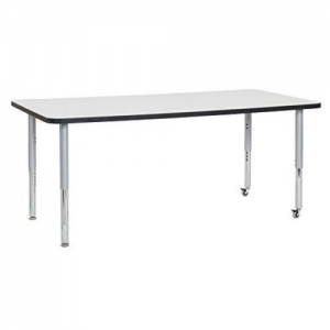 36" X 72" Rectangle Dry-erase Activity Table With Adjustable Super Legs - White/black