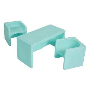 Tri-Me Multipurpose Table and Chairs 3-Piece Set - Aqua