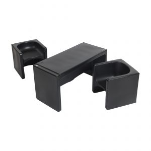 Tri-Me Multipurpose Table and Chairs 3-Piece Set - Black