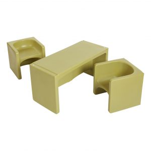 Tri-Me Multipurpose Table and Chairs 3-Piece Set - Fern Green