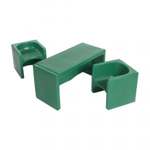 Tri-Me Multipurpose Table and Chairs 3-Piece Set - Green