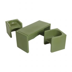 Tri-Me Multipurpose Table and Chairs 3-Piece Set - Hunter Green