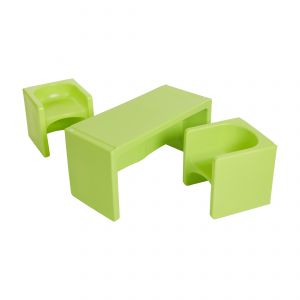 Tri-Me Multipurpose Table and Chairs 3-Piece Set - Lime Green
