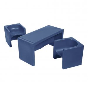 Tri-Me Multipurpose Table and Chairs 3-Piece Set - Navy