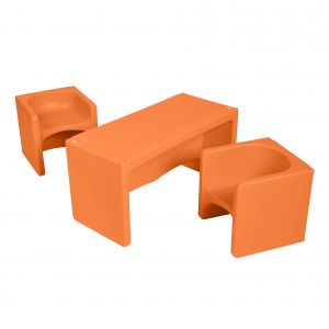 Tri-Me Multipurpose Table and Chairs 3-Piece Set - Orange