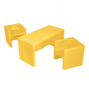 Tri-Me Multipurpose Table and Chairs 3-Piece Set - Yellow