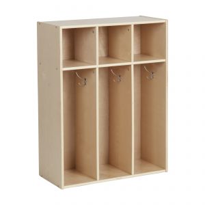 Streamline 3-Section Toddler Coat Locker - Natural