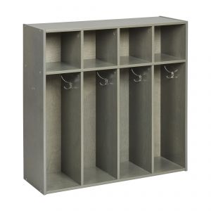 Streamline 4-Section Toddler Coat Locker - Grey Wash