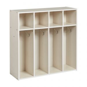 Streamline 4-Section Toddler Coat Locker - White Wash