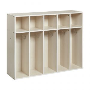 Streamline 5-Section Toddler Coat Locker - White Wash