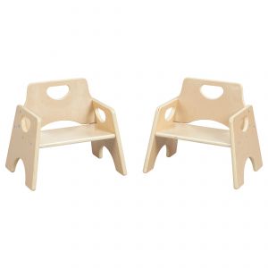 Stackable Wooden Toddler Chair 6in 2-Pack - Natural