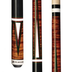 Antique Brown Maple w/ 4 Overlay White Points, Red & Green Graphic Veneer, Black Linen Wrap