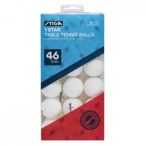 Stiga 1-star White Table Tennis Balls, 46 Pack White