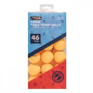 Stiga 1-star White Table Tennis Balls, 46 Pack Orange
