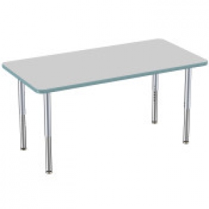 30" X 60" Rectangle Contour Activity Table With Adjustable Super Legs - Gray/seafoam/silver