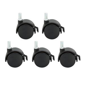 Locking Casters for Upholstered Seating, 5-Pack - Black