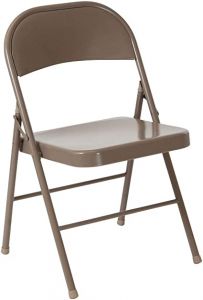 2 Pack Hercules Series Double Braced Beige Metal Folding Chair