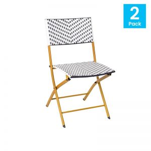 2pk Navy/white Folding Chairs