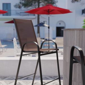 2pk Brown Patio Stack Stools