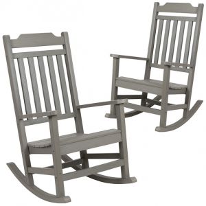 Set Of 2 Winston All-weather Rocking Chair In Gray Faux Wood