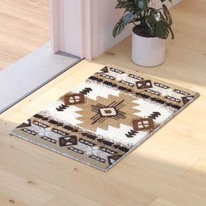 Mohave Collection 2' X 3' Ivory Traditional Southwestern Style Area Rug - Olefin Fibers With Jute Backing