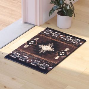 Mohave Collection 2' X 3' Chocolate Traditional Southwestern Style Area Rug - Olefin Fibers With Jute Backing