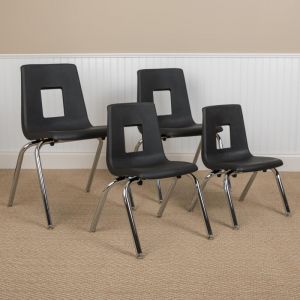 Mickey Advantage Black Student Stack School Chair - 12-inch