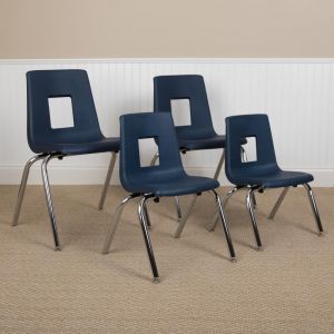 Mickey Advantage Navy Student Stack School Chair - 12-inch