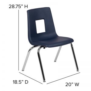 Mickey Advantage Navy Student Stack School Chair - 16-inch