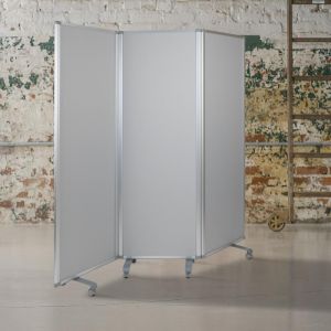 Raisley Double Sided Mobile Magnetic Whiteboard/cloth Partition With Lockable Casters, 72"h X 24"w (3 Sections Included)
