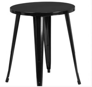 Webb Commercial Grade 24" Round Black Metal Indoor-outdoor Table