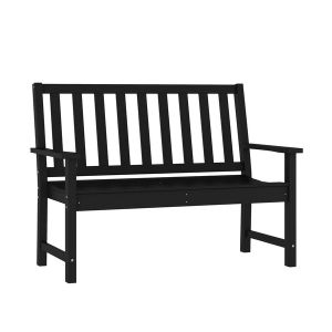 50" Black Indoor/outdoor Recycled Hdpe Bench