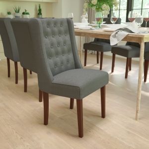 Hercules Preston Series Gray Fabric Tufted Parsons Chair