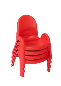 Value Stack 7" Child Chair,  4 Pack, Candy Apple Red